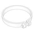 Generic exhaust clamp technical illustration; not an exact depiction of CDS-CL-INT